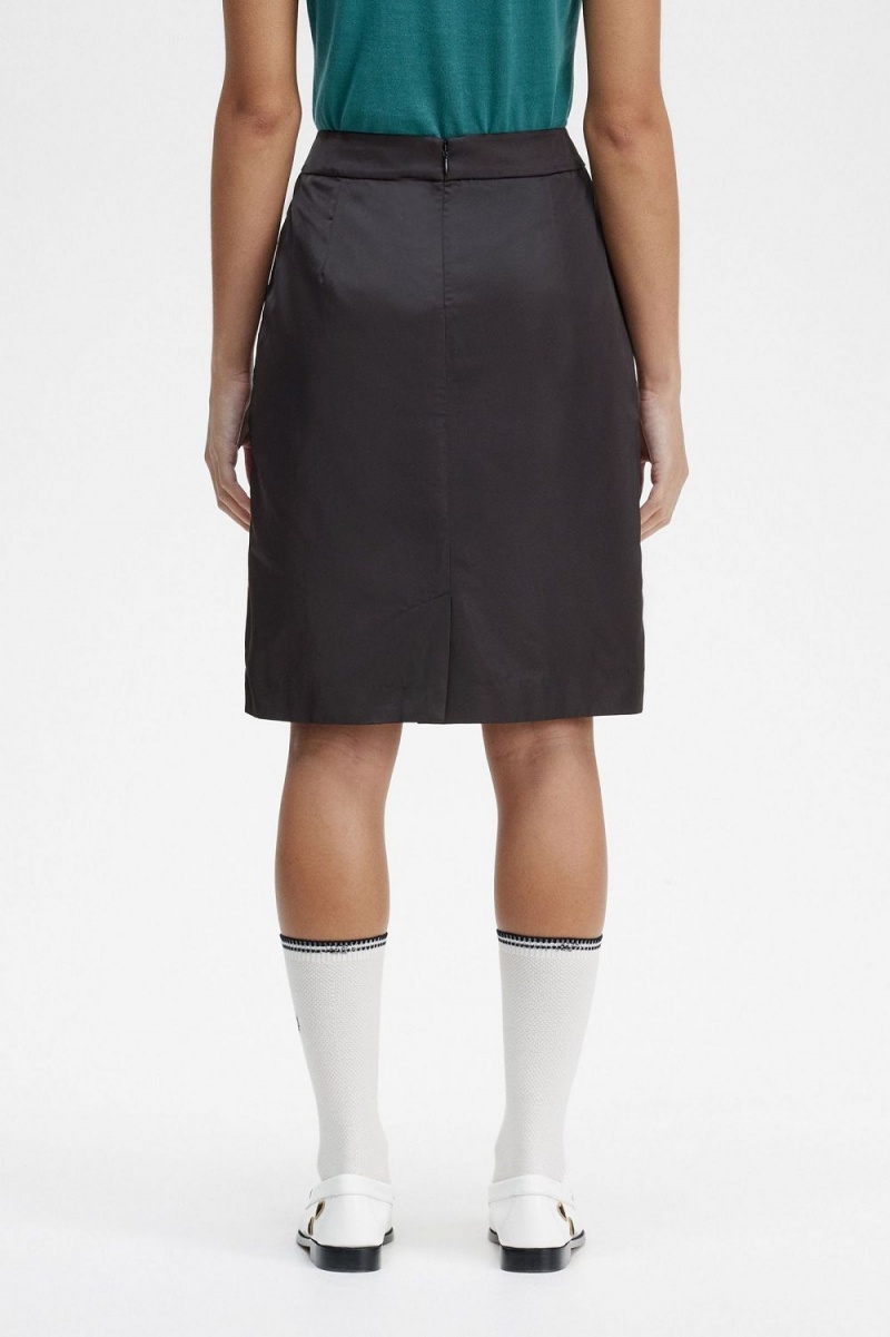 Fred Perry Zip Detail Women's Skirts Black | NWVRE1509